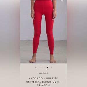 AVOCADO - MID RISE UNIVERSAL LEGGINGS IN CRIMSON